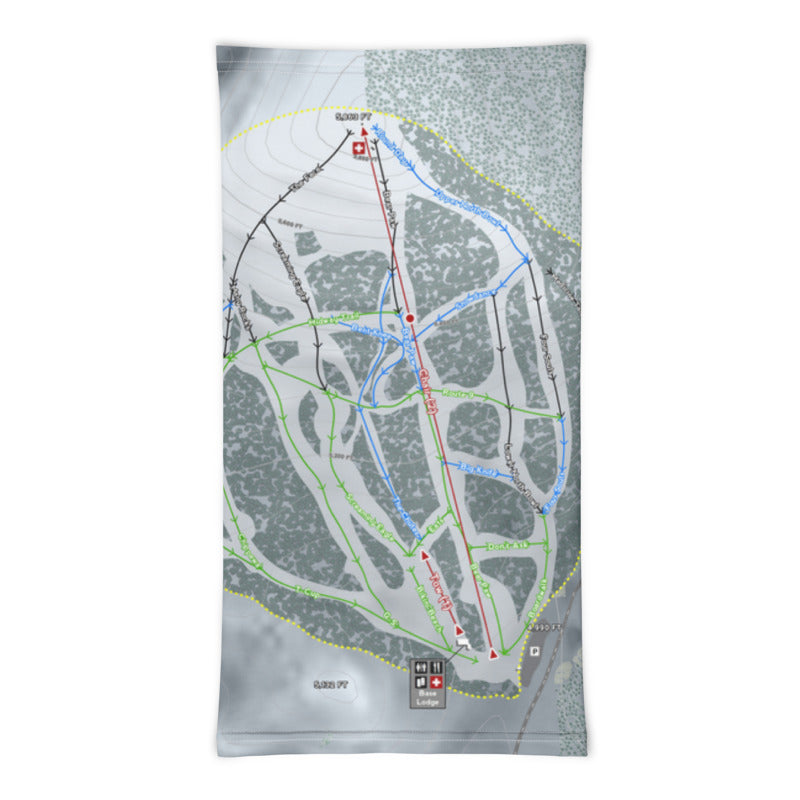 Bear Paw, Montana Ski Trail Map Printed Neck Gaiter - Powderaddicts