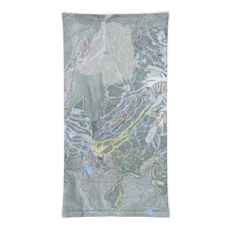 Big Sky, Montana Ski Trail Map Printed Neck Gaiter - Powderaddicts