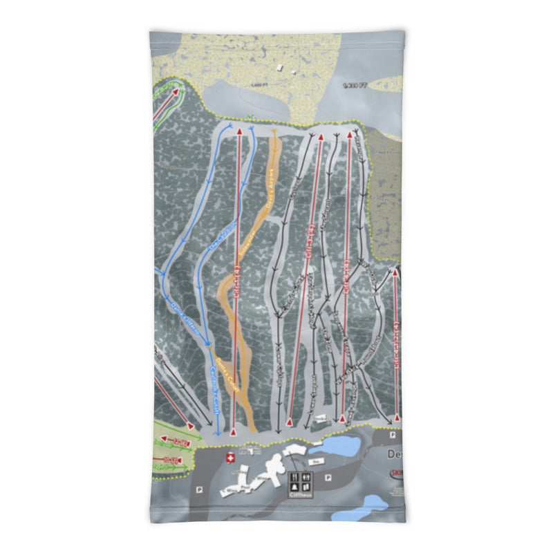 Devil's Head, Wisconsin Ski Trail Map Printed Neck Gaiter - Powderaddicts