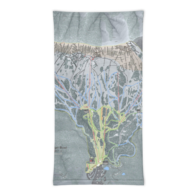 Bridger Bowl, Montana Ski Trail Map Printed Neck Gaiter - Powderaddicts