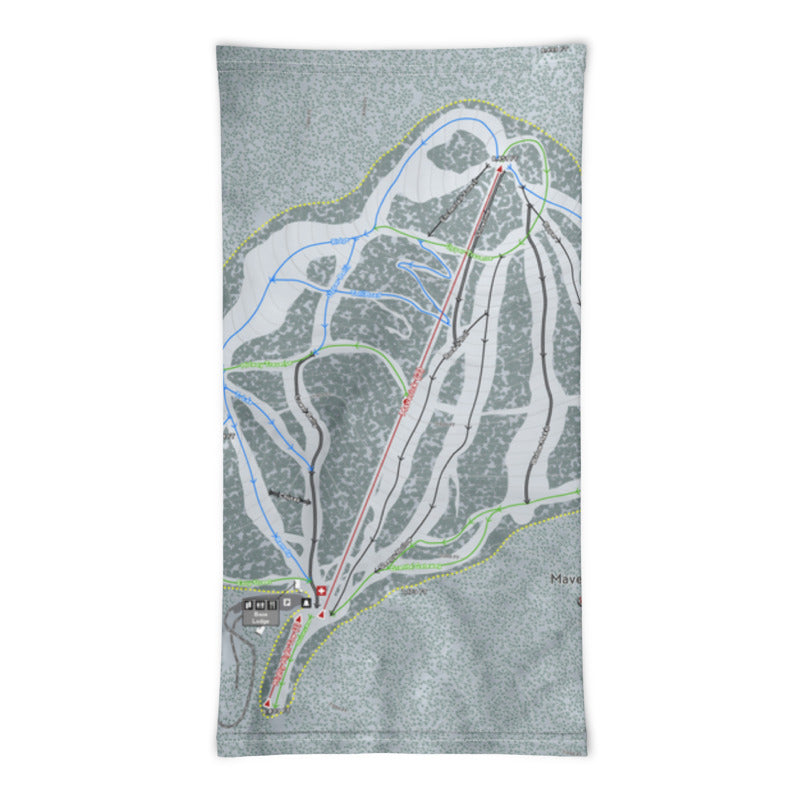 Maverick, Montana Ski Trail Map Printed Neck Gaiter - Powderaddicts