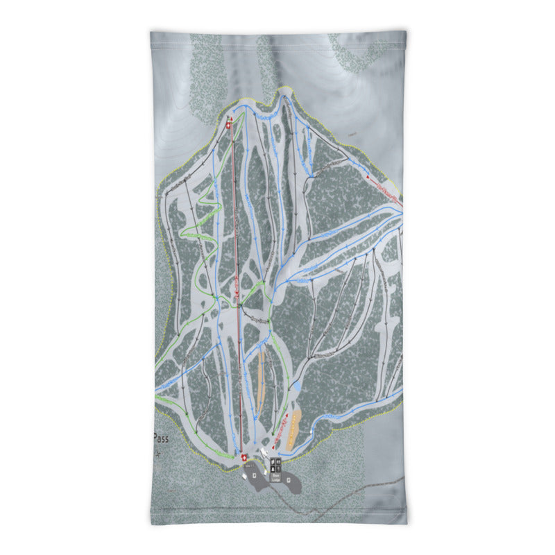 Teton Pass, Montana Ski Trail Map Printed Neck Gaiter - Powderaddicts