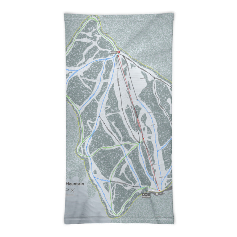 Turner Mtn, Montana Ski Trail Map Printed Neck Gaiter - Powderaddicts