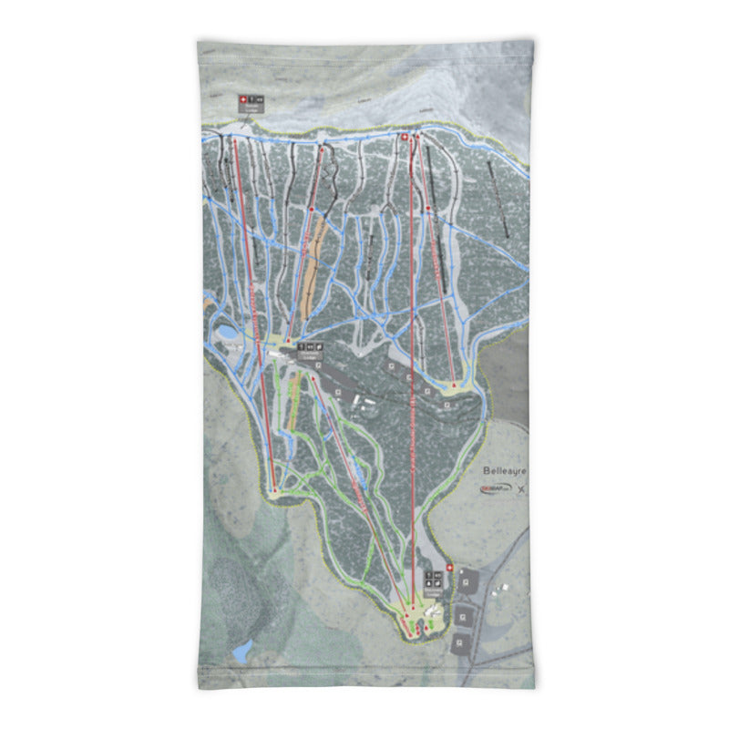 Belleayre, New York Ski Trail Map Printed Neck Gaiter - Powderaddicts