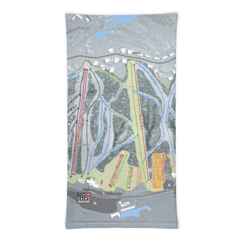 Peekn Peek, New York Ski Trail Map Printed Neck Gaiter - Powderaddicts