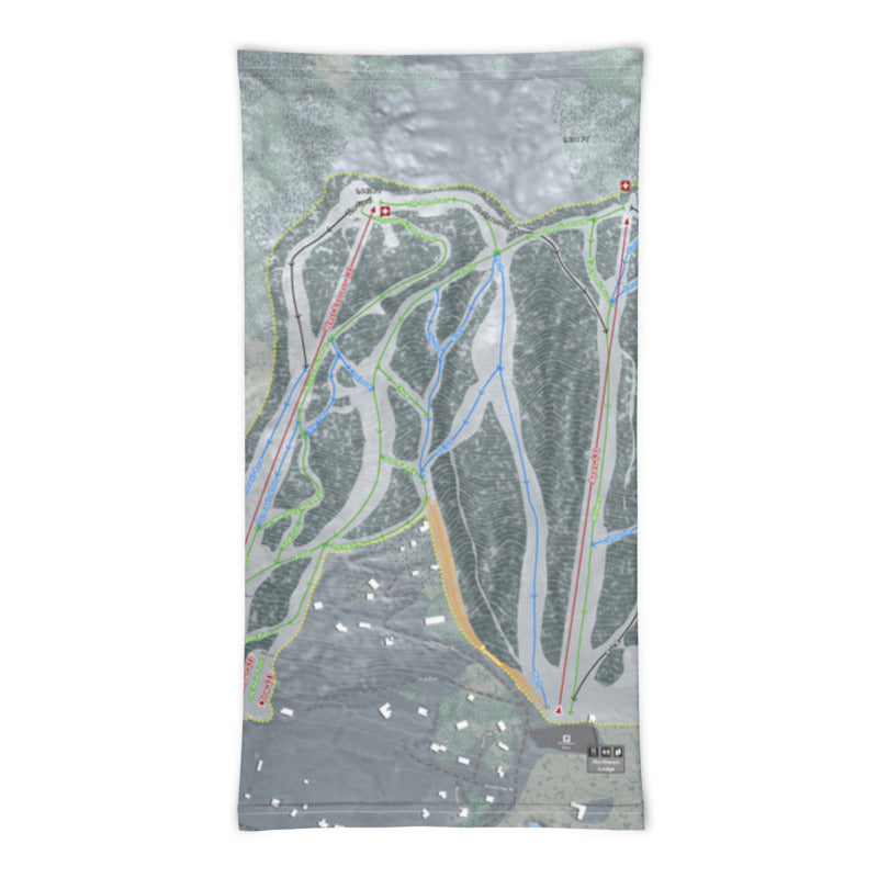 West Mountain, New York Ski Trail Map Printed Neck Gaiter - Powderaddicts