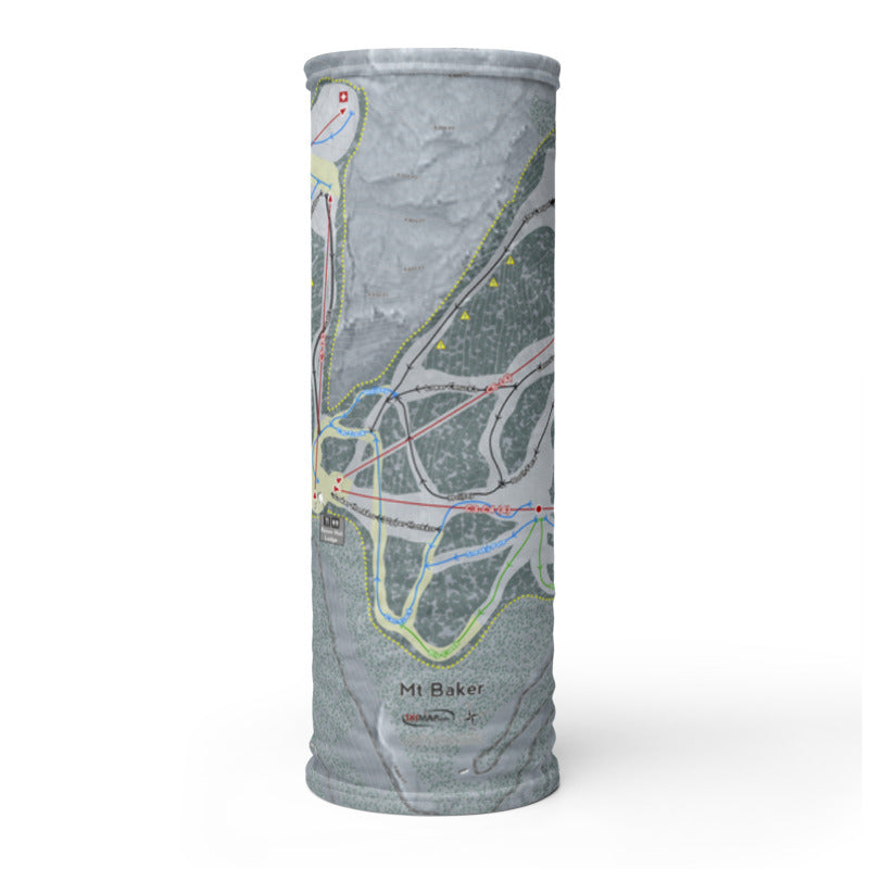 Mt. Baker, Washington Ski Trail Map Printed Neck Gaiter - Powderaddicts