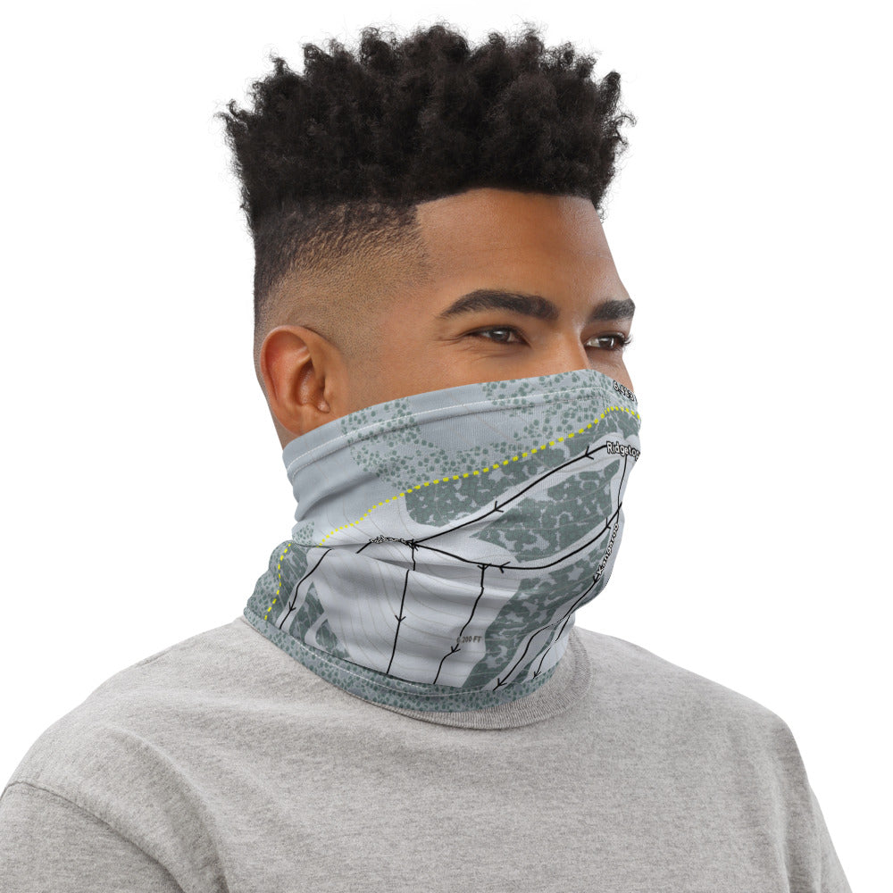 Warner Canyon, Oregon Ski Trail Map Printed Neck Gaiter - Powderaddicts