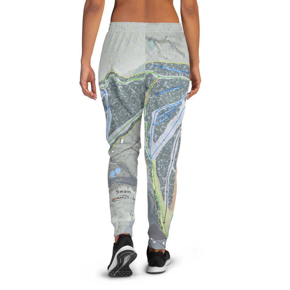 Swain, New York Ski Trail Map Women's Mid-Layer - Powderaddicts