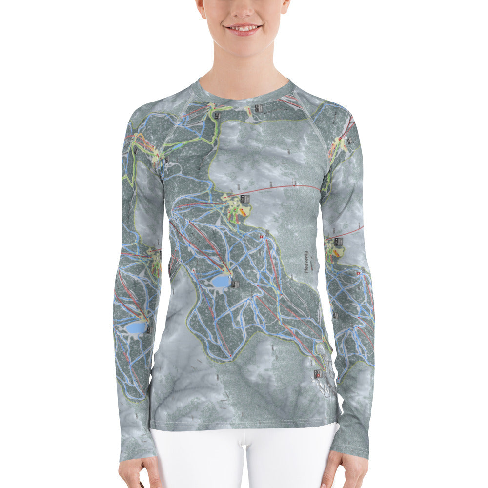 Heavenly, Nevada Ski Trail Map Women&#39;s Base Layer Top - Powderaddicts