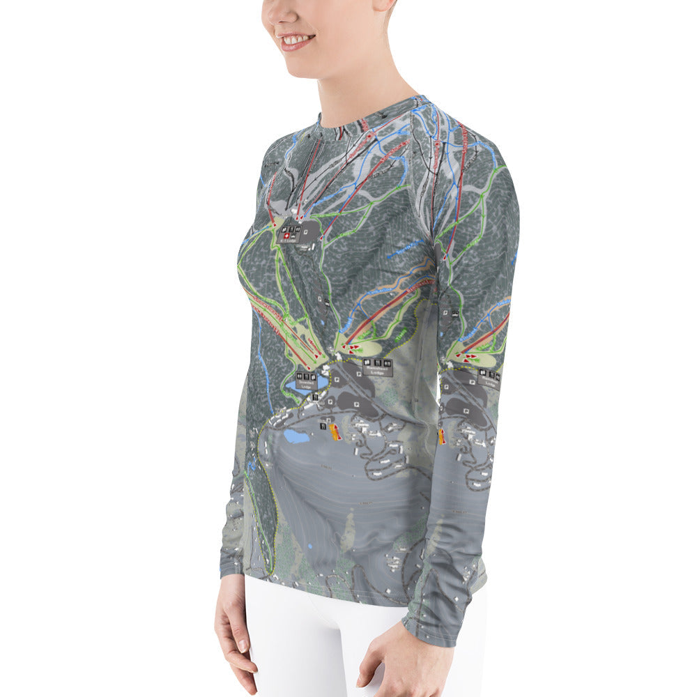 Killington, Vermont Ski Trail Map Women's Base Layer Top - Powderaddicts