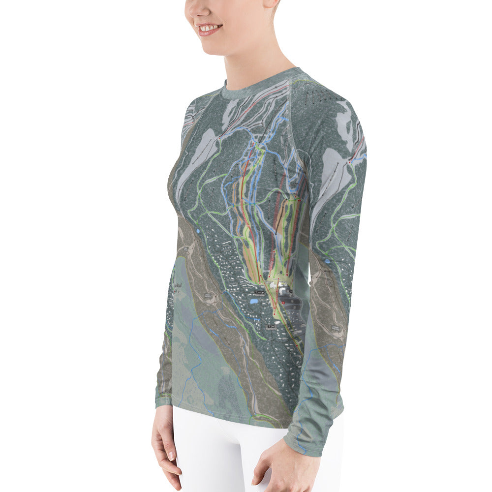 Sugarloaf, Maine Ski Trail Map Women's Base Layer Top - Powderaddicts