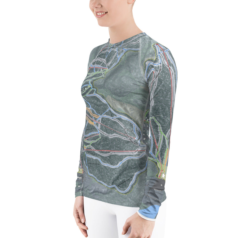 Attitash Mountain, New Hampshire Ski Trail Map Women's Base Layer Top - Powderaddicts