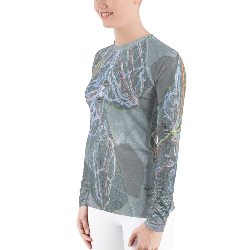 Northstar, California Ski Trail Map Women's Base Layer Top - Powderaddicts