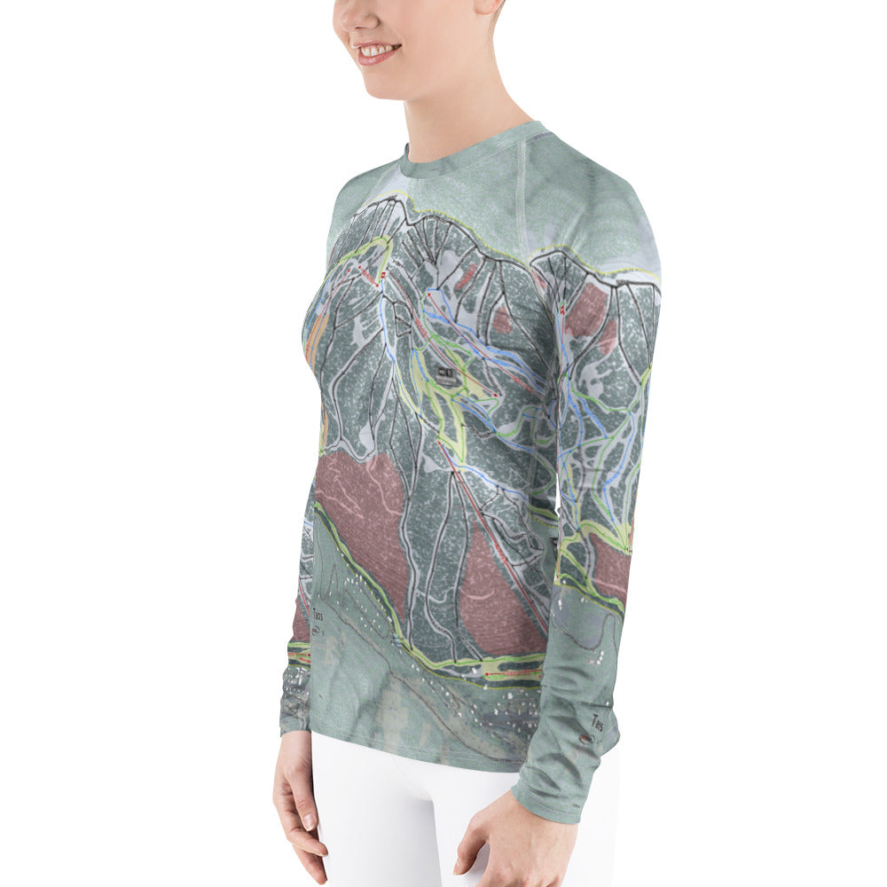 Taos, New Mexico Ski Trail Map Women's Base Layer Top - Powderaddicts