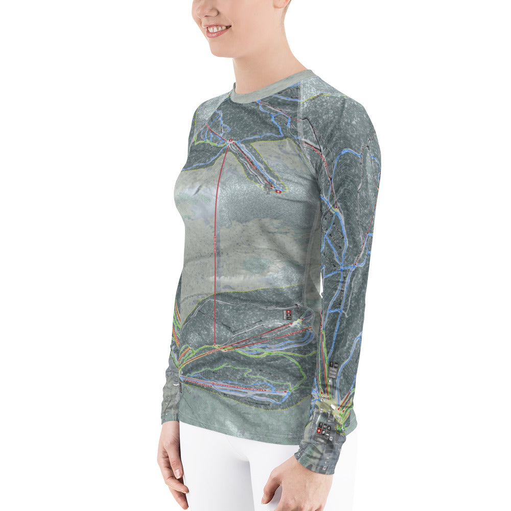 Sugarbush, Vermont Ski Trail Map Women's Base Layer Top - Powderaddicts