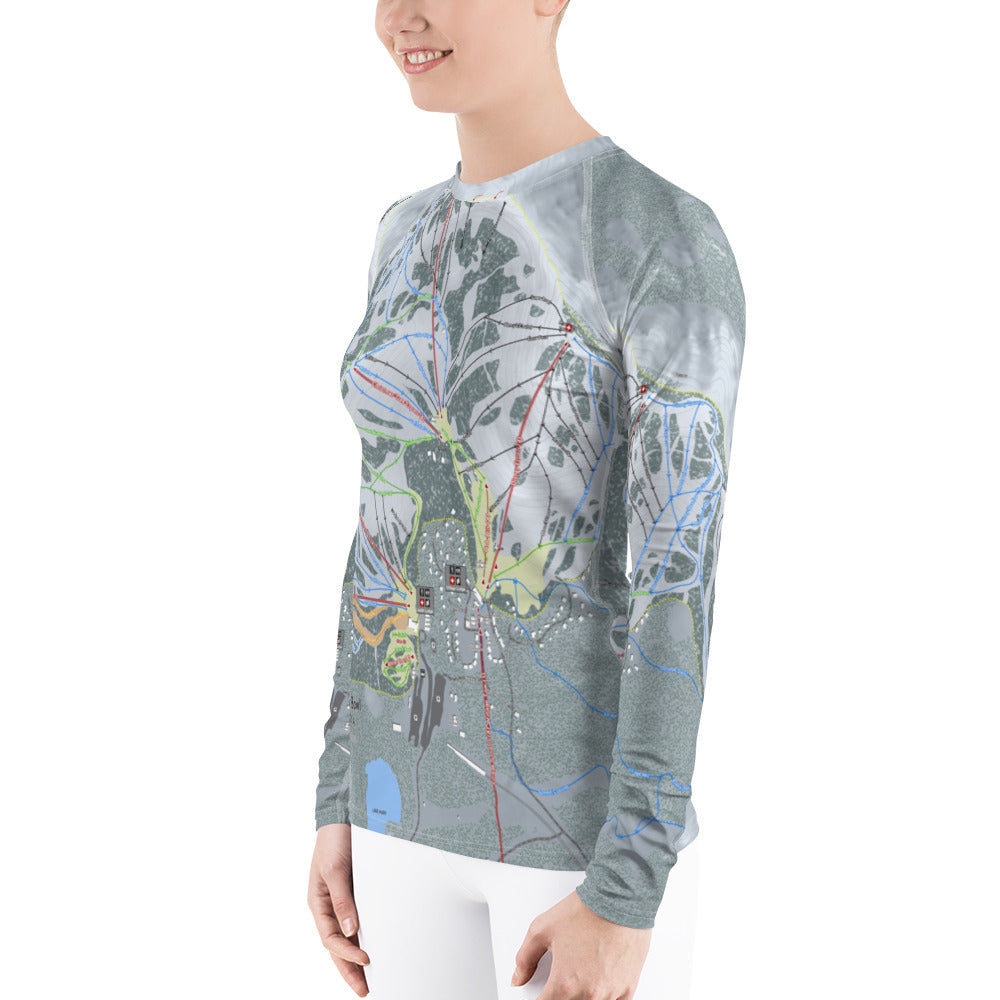 Sugar Bowl, California Ski Trail Map Women's Base Layer Top - Powderaddicts