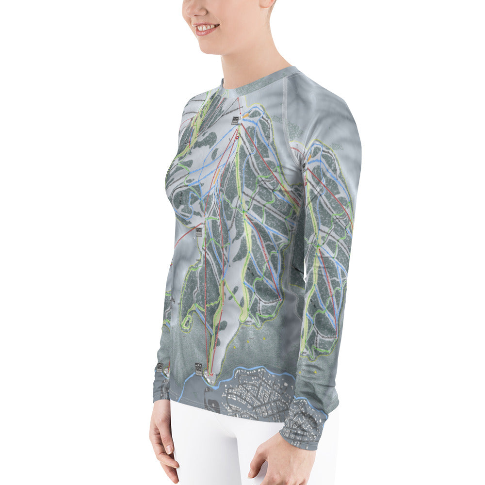 Sun Valley, Idaho Ski Trail Map Women's Base Layer Top - Powderaddicts