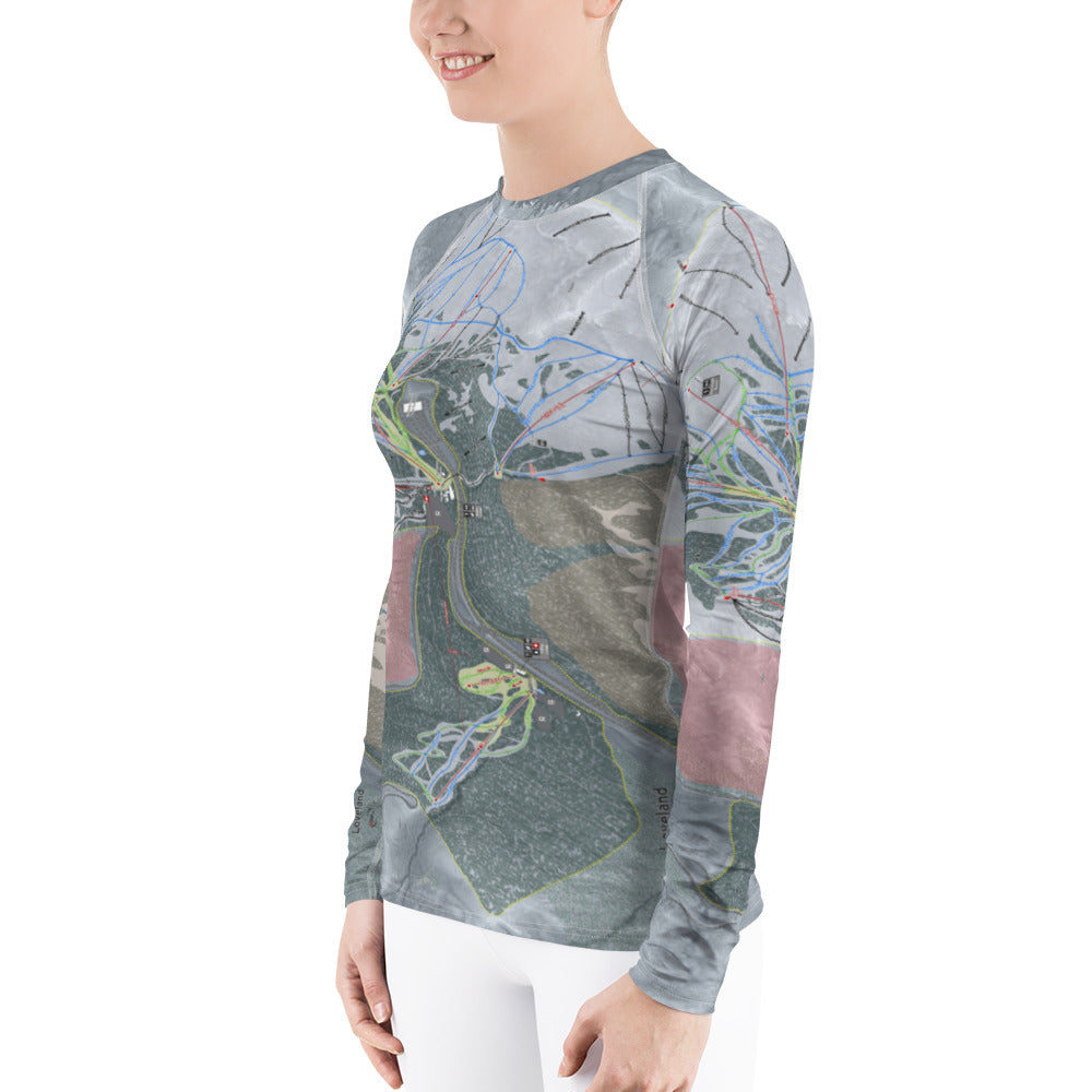 Loveland, Colorado Ski Trail Map Women's Base Layer Top - Powderaddicts