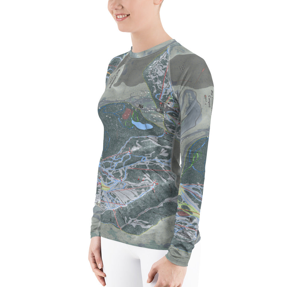 Big Cottonwood Canyon, Utah Ski Trail Map Women's Base Layer Top - Powderaddicts