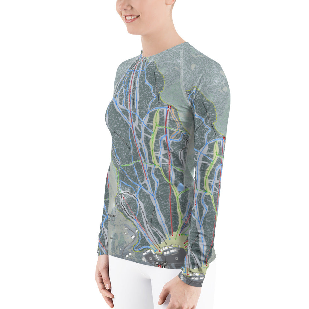 Pico Mountain, Vermont Ski Trail Map Women's Base Layer Top - Powderaddicts