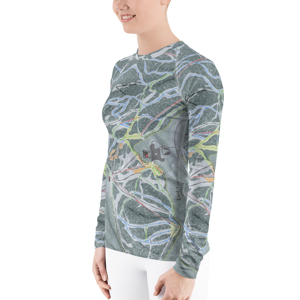 Lost Trail, Montana Ski Trail Map Women's Base Layer Top - Powderaddicts