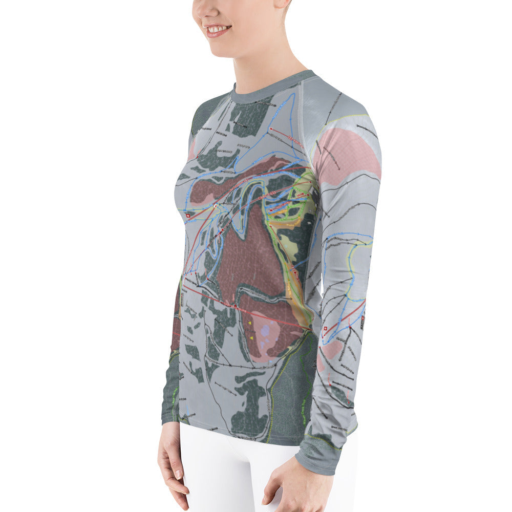 Alyeska, Alaska Ski Trail Map Women's Base Layer Top - Powderaddicts