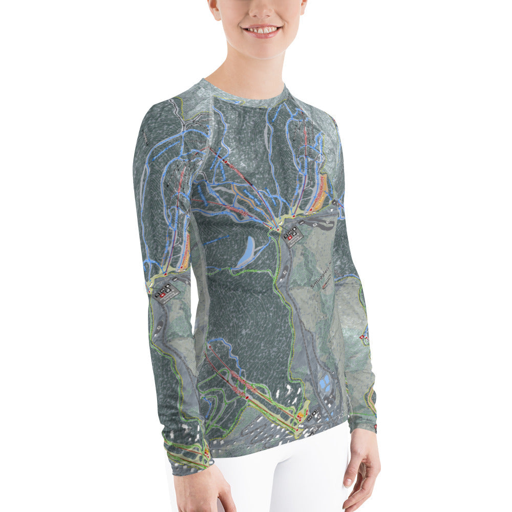 Smuggler's Notch, Vermont Ski Trail Map Women's Base Layer Top - Powderaddicts