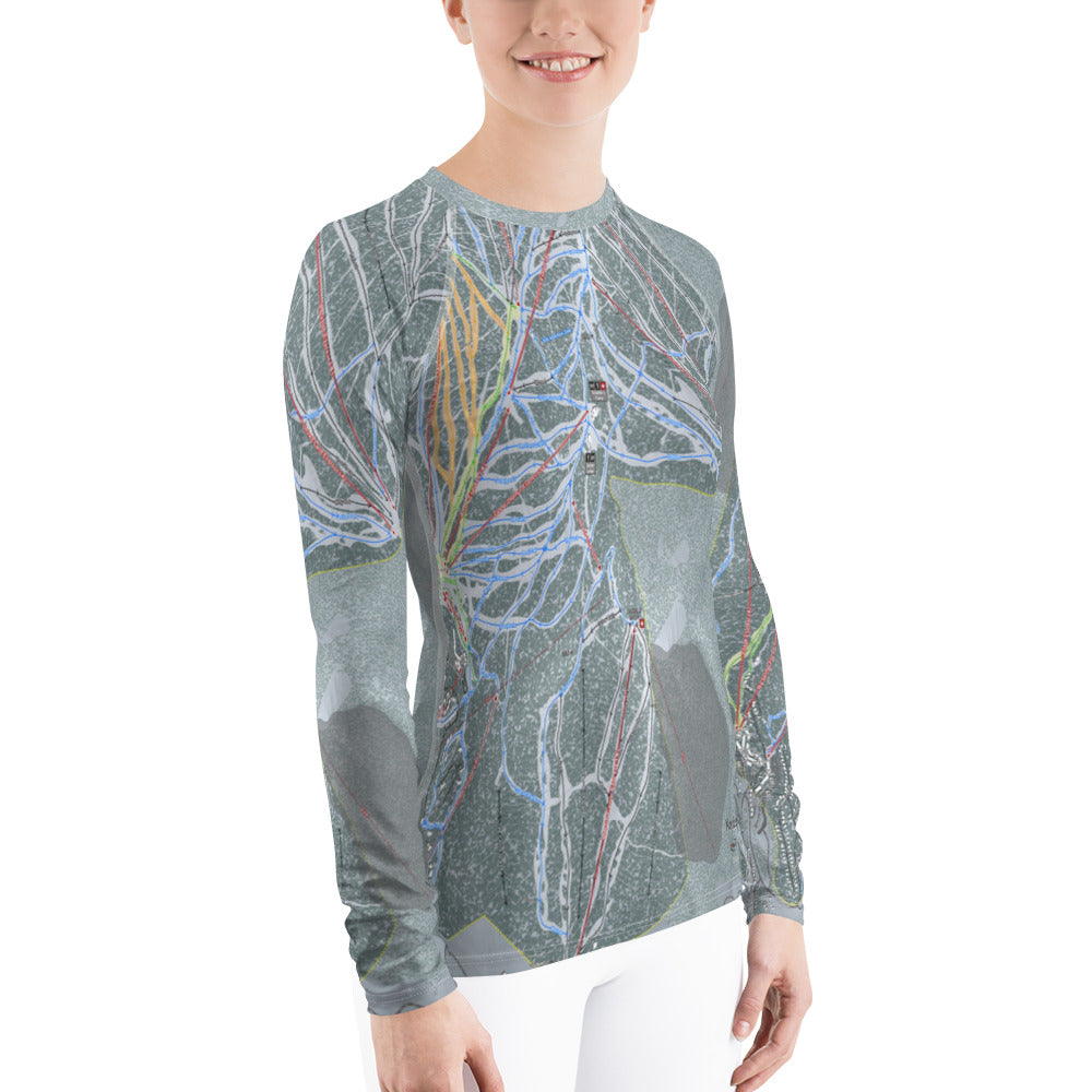 Northstar, California Ski Trail Map Women's Base Layer Top - Powderaddicts