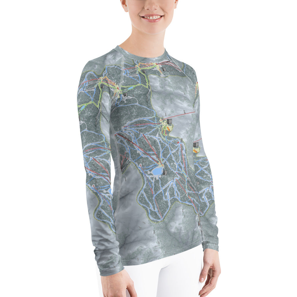 Heavenly, Nevada Ski Trail Map Women's Base Layer Top - Powderaddicts