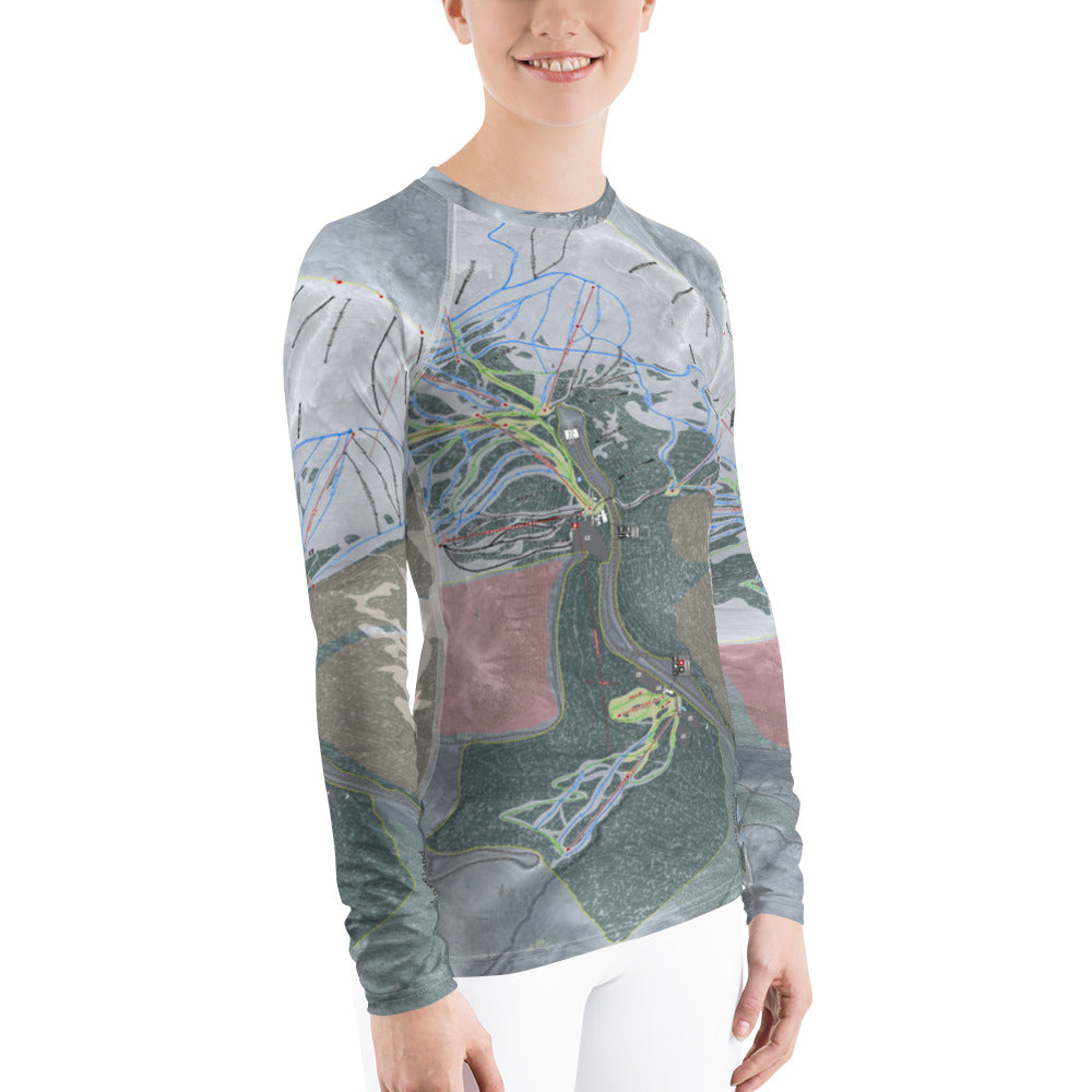 Loveland, Colorado Ski Trail Map Women's Base Layer Top - Powderaddicts