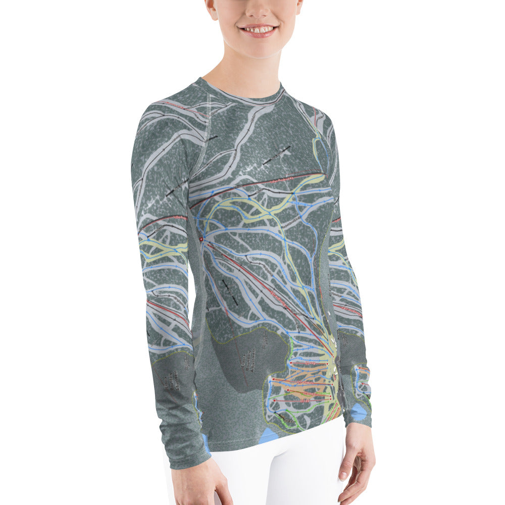 Eldora, Colorado Ski Trail Map Women's Base Layer Top - Powderaddicts