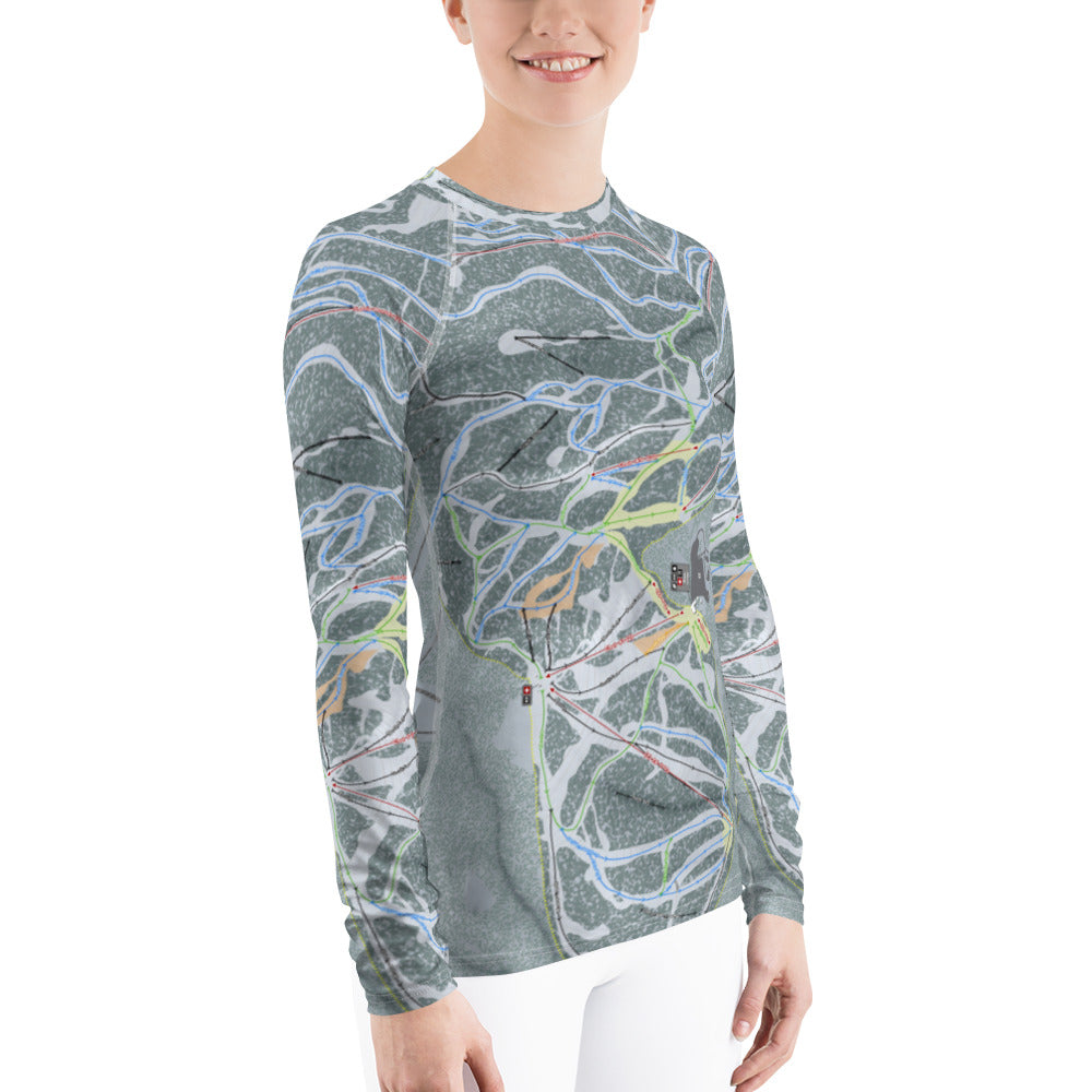 Lost Trail, Montana Ski Trail Map Women's Base Layer Top - Powderaddicts