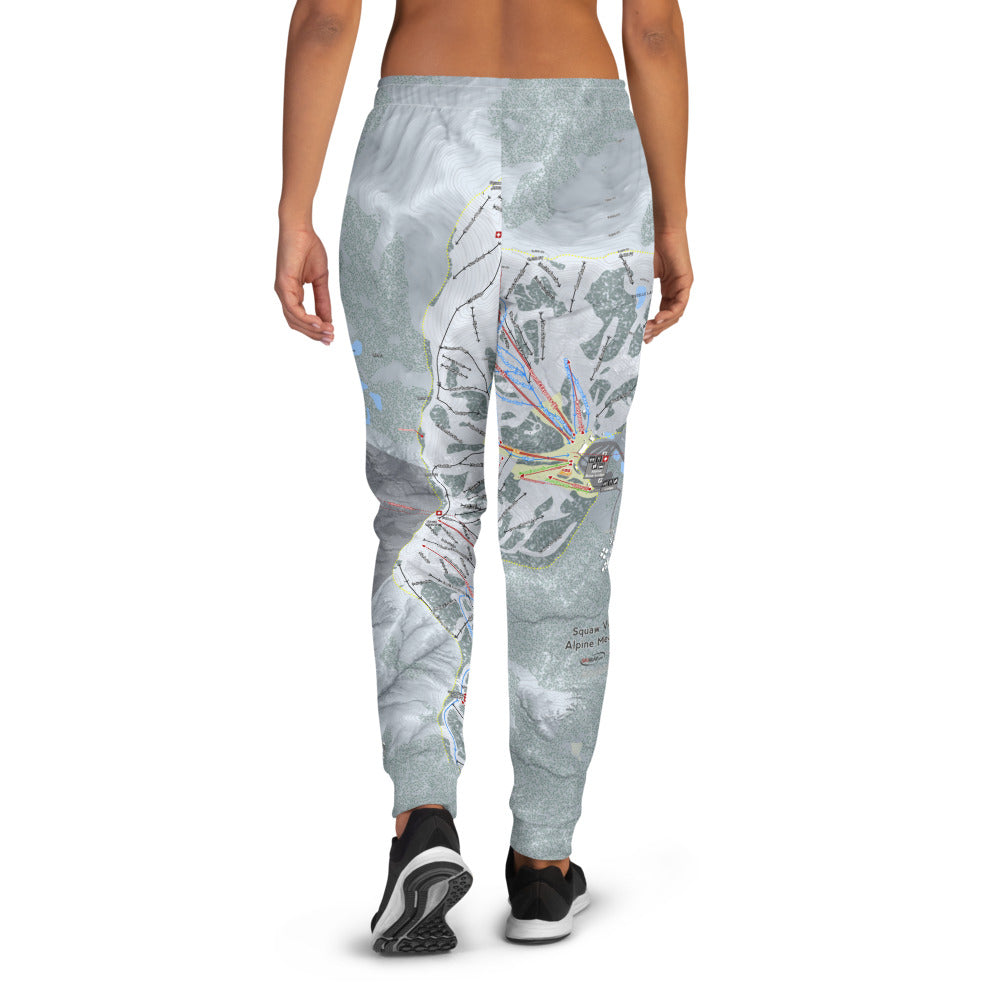 Alpine Squaw/Meadows, California Ski Trail Map Women's Mid-Layer - Powderaddicts