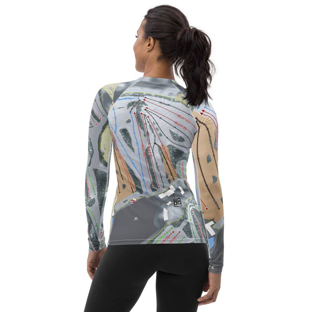 Alpine Valley, Wisconsin Ski Trail Map Women's Base Layer Top - Powderaddicts