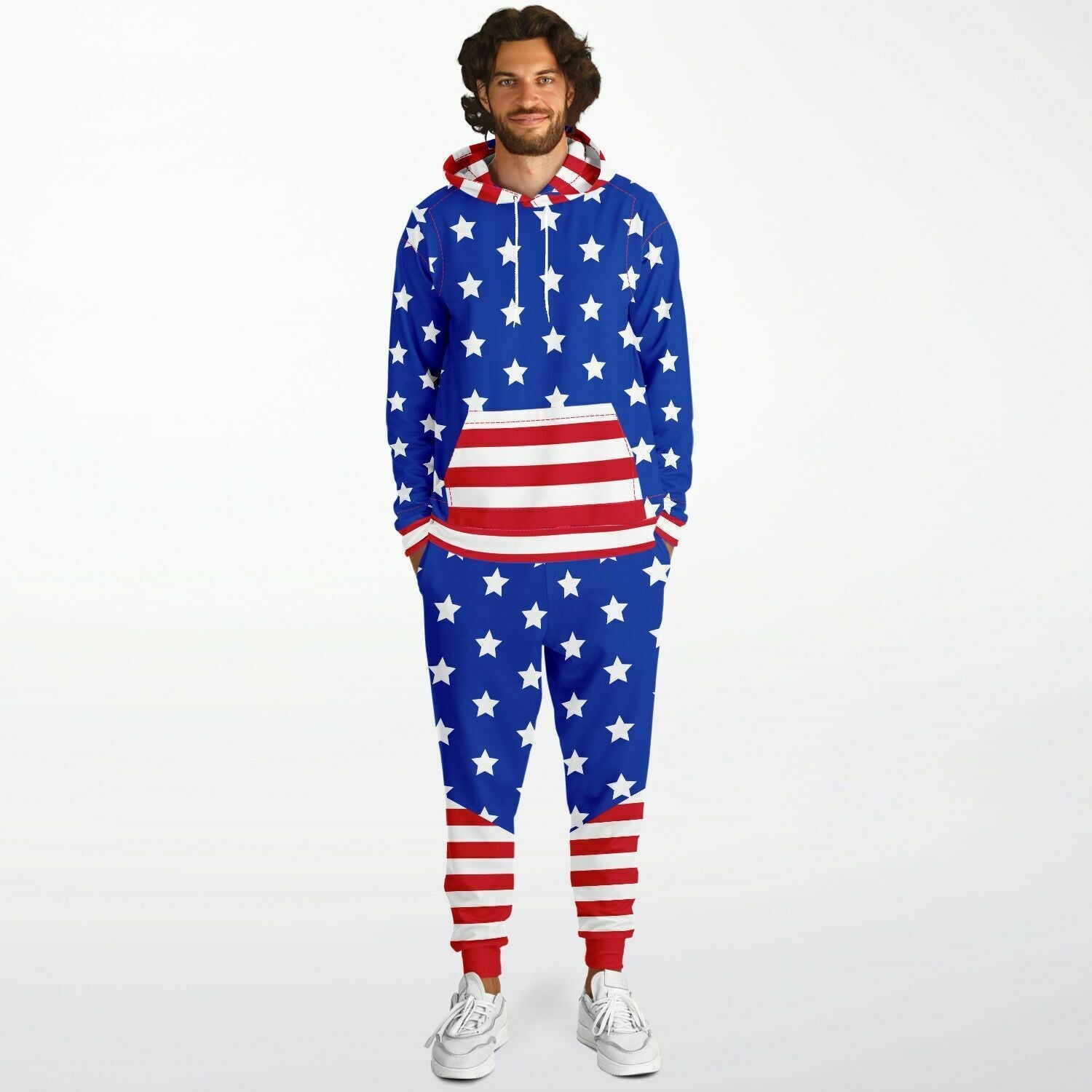 American Flag Hoodie and Jogger Set - Powderaddicts