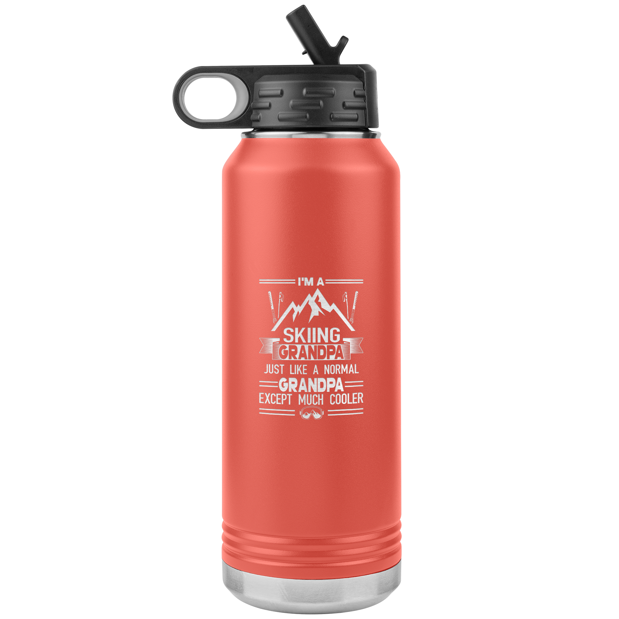 I'm A Skiing Grandpa 32oz Water Bottle Tumbler - Powderaddicts