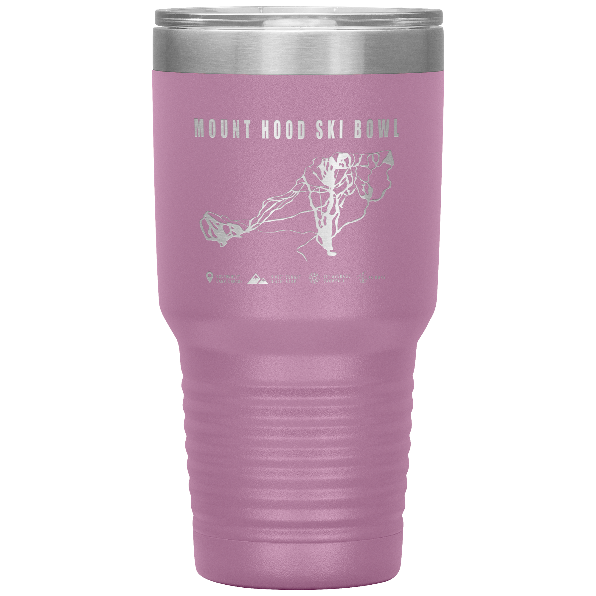 Mount Hood Ski Bowl, Oregon Ski Trail Map 30oz Tumbler - Powderaddicts