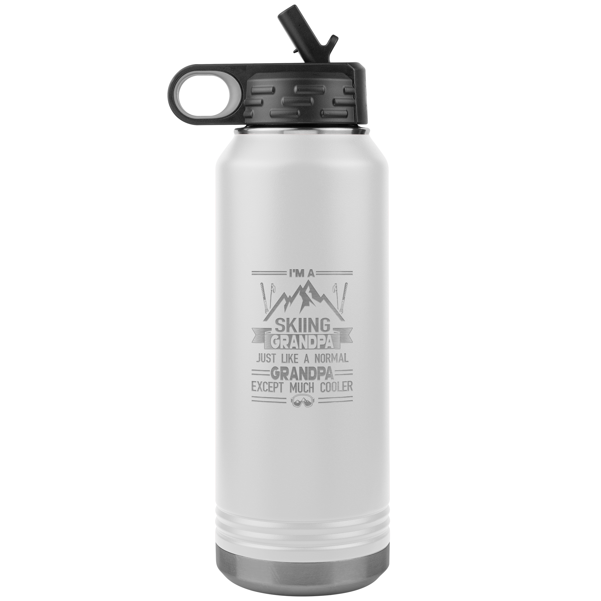 I'm A Skiing Grandpa 32oz Water Bottle Tumbler - Powderaddicts