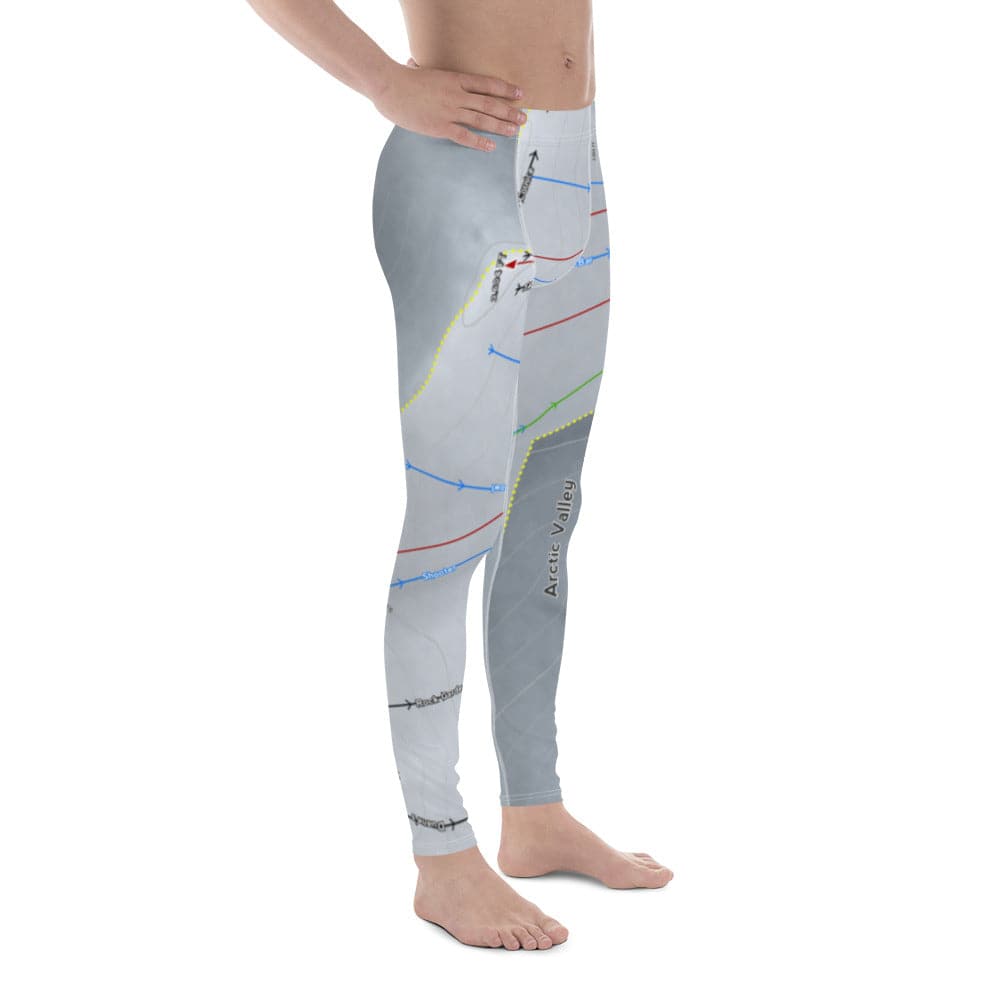 Arctic Valley, Alaska Ski Trail Map Men's Base Layer Bottom - Powderaddicts