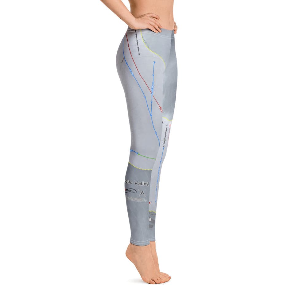 Arctic Valley, Alaska Ski Trail Map Women's Base Layer Bottom - Powderaddicts