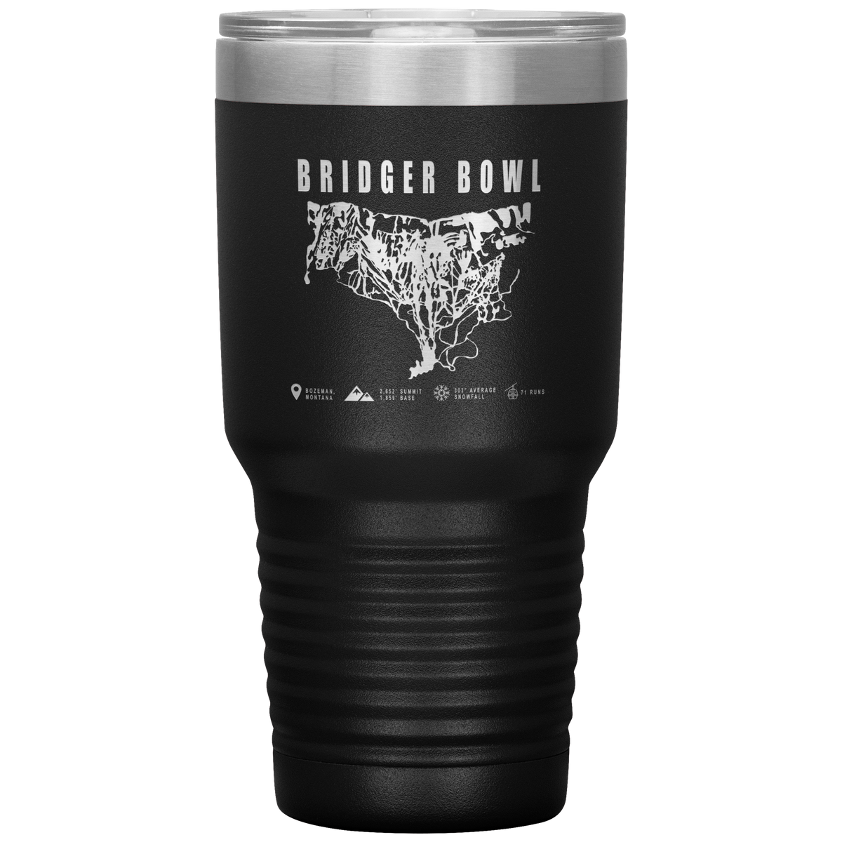 Bridger Bowl Montana Ski Trail Map 30oz Tumbler - Powderaddicts