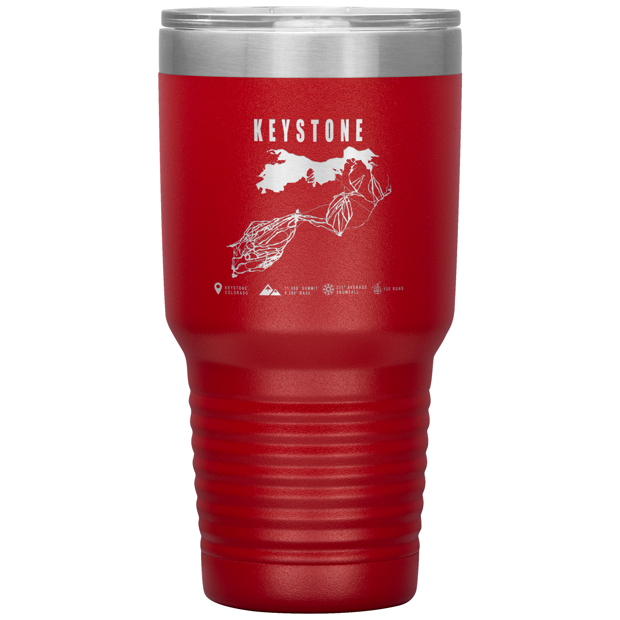 Keystone Colorado Ski Trail Map 30oz Tumbler - Powderaddicts