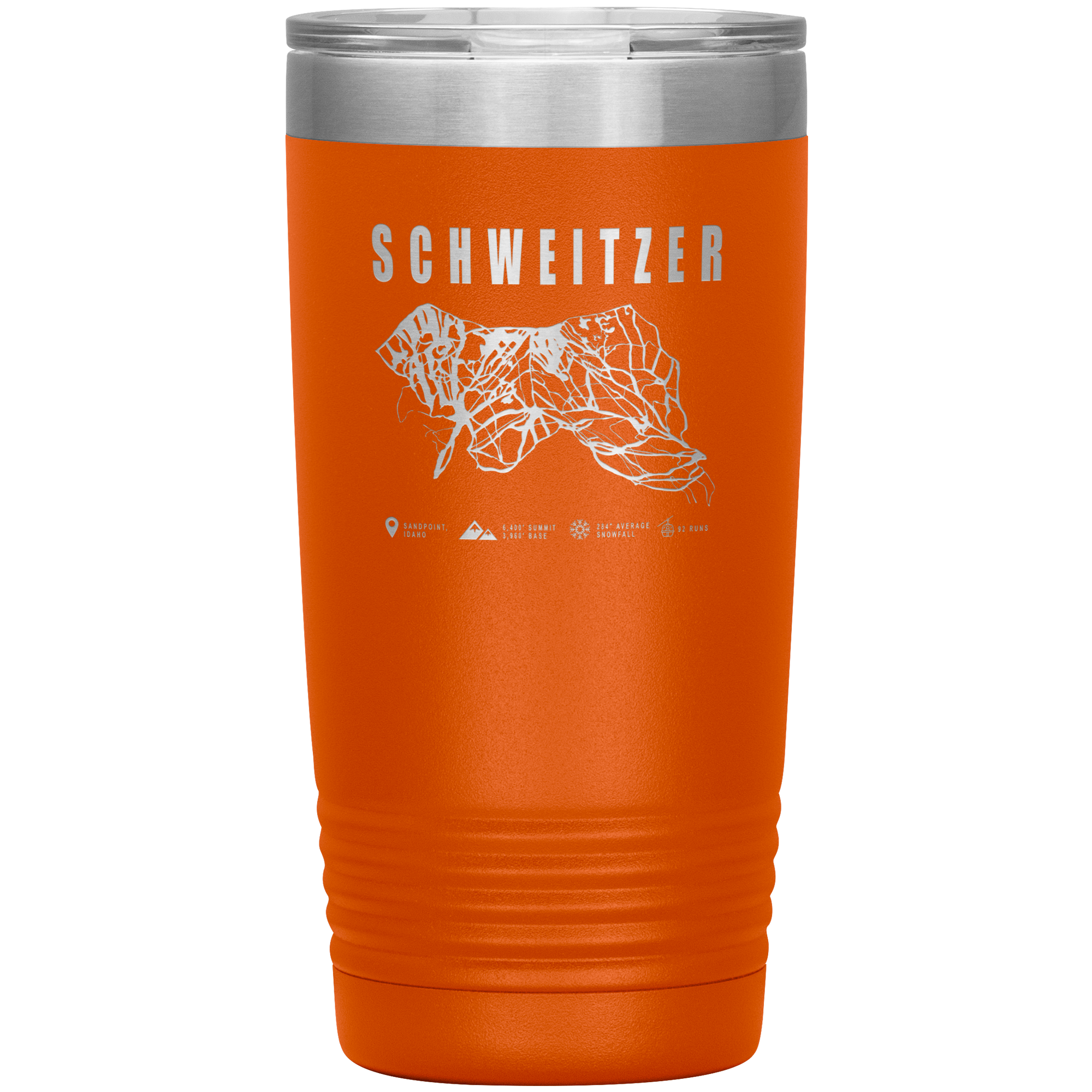 Schweitzer Idaho Ski Trail Map 20oz Tumbler - Powderaddicts