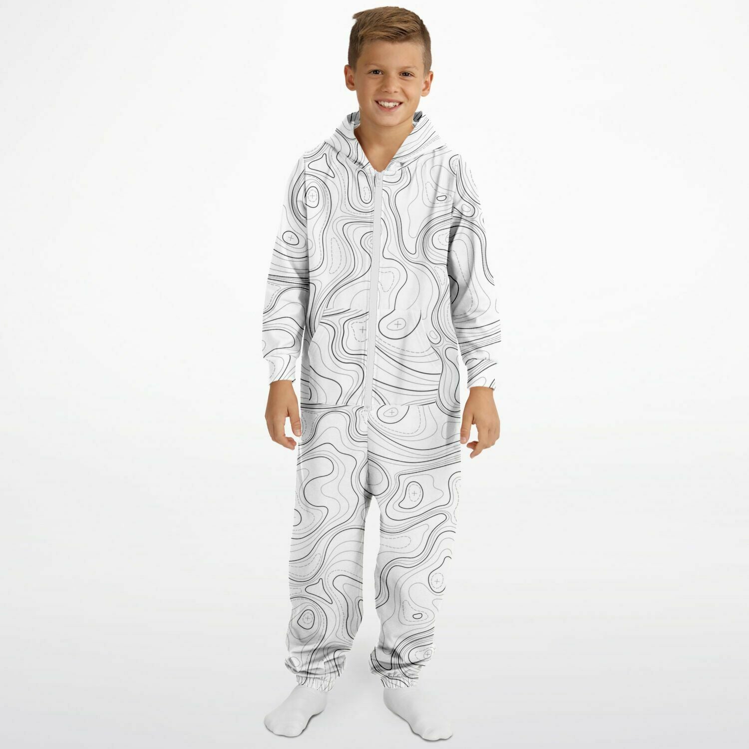 White Topo Kids Unisex Jumpsuit