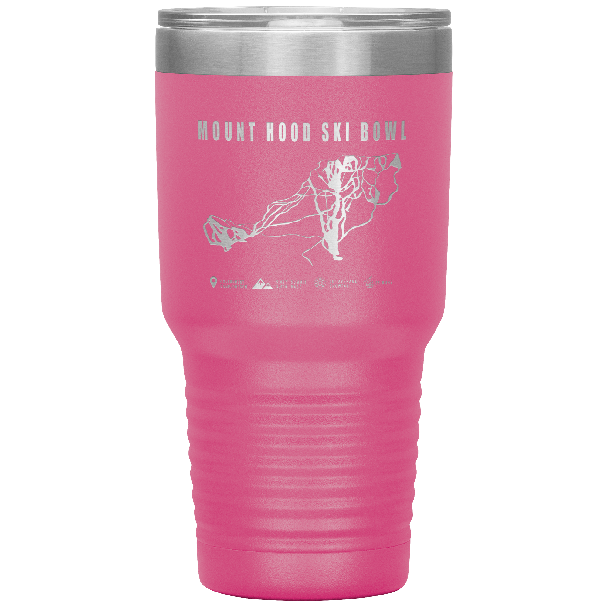 Mount Hood Ski Bowl, Oregon Ski Trail Map 30oz Tumbler - Powderaddicts