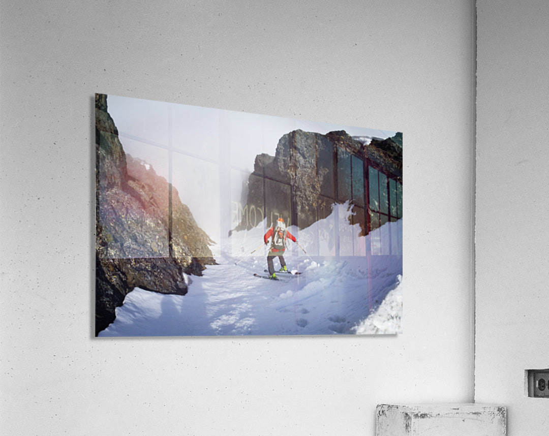 Backcountry skier on West Twin Peak near Eklutna, Western Chugach Mountains, Southcentral Alaska, Winter - Powderaddicts