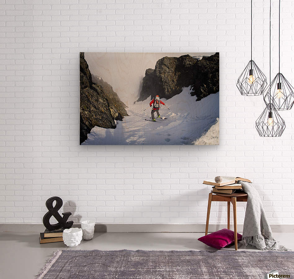 Backcountry skier on West Twin Peak near Eklutna, Western Chugach Mountains, Southcentral Alaska, Winter - Powderaddicts