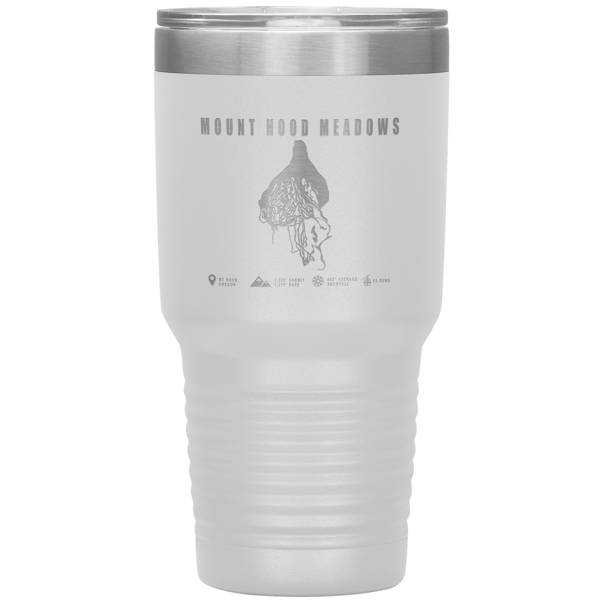 Mount Hood Meadows, Oregon Ski Trail Map 30oz Tumbler - Powderaddicts