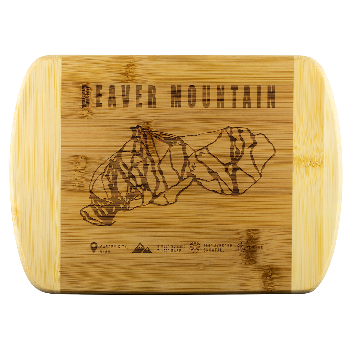 Brian Head,Utah Ski Trail Map Cutting Board Round Edge - Powderaddicts